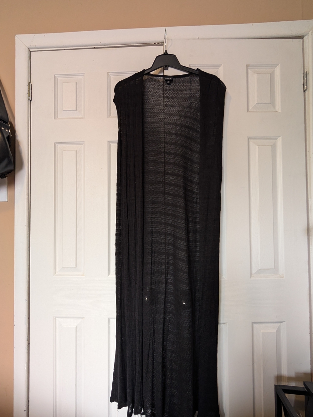 Torrid Black Long Sheer Knit Duster